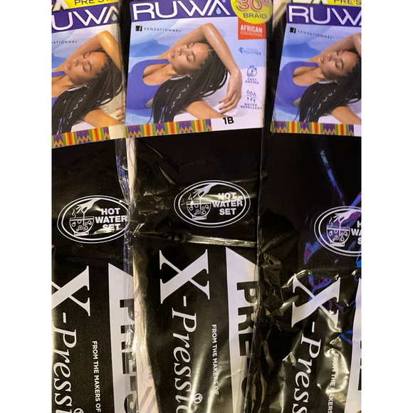Sensationnel Ruwa Prestretched Braiding Hair 2X (4 packs‎ ) - Picture 9 of 10